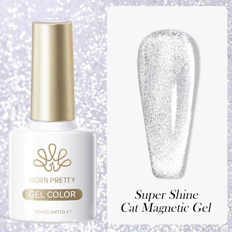 Blushimmer Born Pretty 117 Colors Cat Magnetic Gel Nail Polish 10ml bottle with colorful semi-permanent gel varnish for manicure.