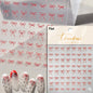 French leopard print bowknot lace ribbon rhinestone pearl manicure decal by Blushimmer, featuring white and black nail art stickers.