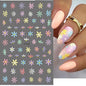 Elegant Butterfly Nail Manicure Stickers Blue Butterflies Leopard Retro Flowers Adhesive Decal Wedding Charm Manicure Tips