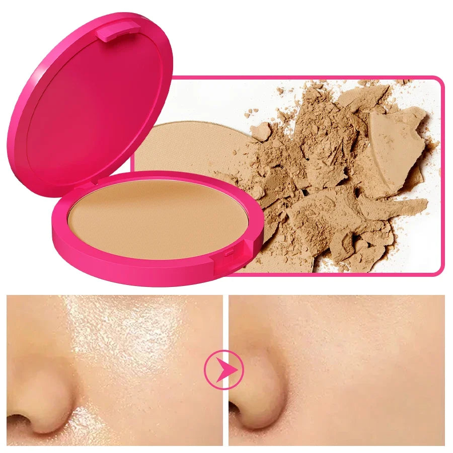 Blushimmer 4-color oil control matte pressed face powder with long-lasting, full-coverage makeup for a flawless finish.