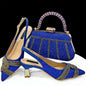 Elegant women's shoes and matching bag set with rhinestones by EdleessFashion, featuring luxurious design and sparkling embellishments.