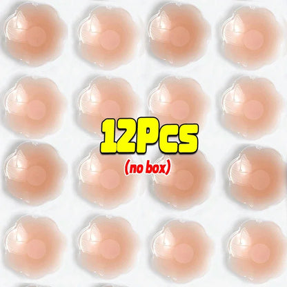 2-24PCS Invisible Self Adhesive Chest Paste Reusable Sticker Breast Petal Strapless Lift Up Bra Pad Silicone Petal Nipple Cover