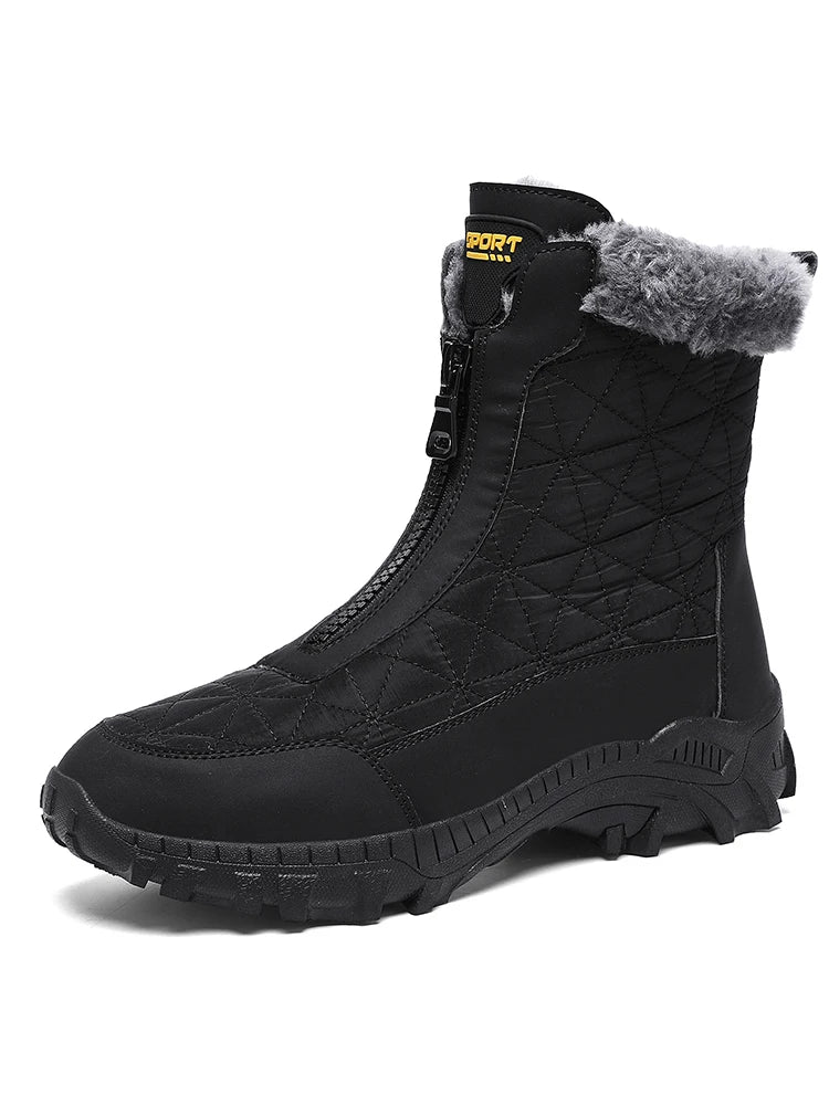 Brand Men's Winter Shoes Waterproof Men's Boots Warm Plush Fashion Snow Boots Outdoor Non-slip Hiking Boots Men Work Ankle Boots