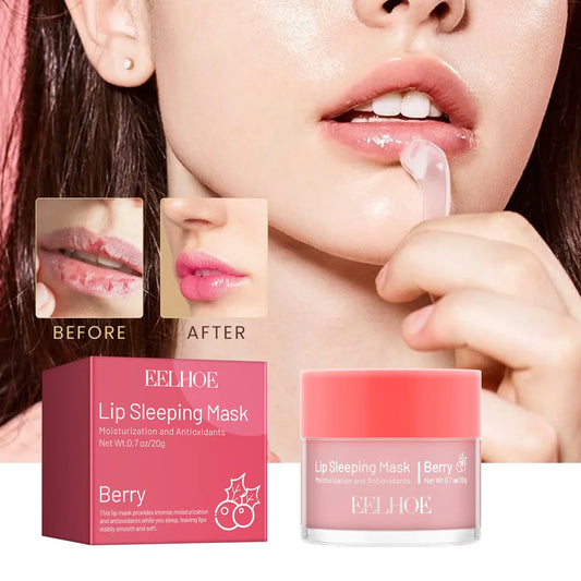Blushimmer overnight lip sleeping mask in a jar, hydrating and exfoliating lip treatment for dry, chapped lips with plumping effect