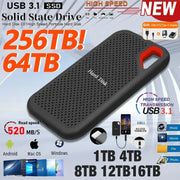 128TB External Hard Drive High Capacity Solid State Hard Drive 4TB Fast Transmission Storage Disk for Desktop MAC Phone