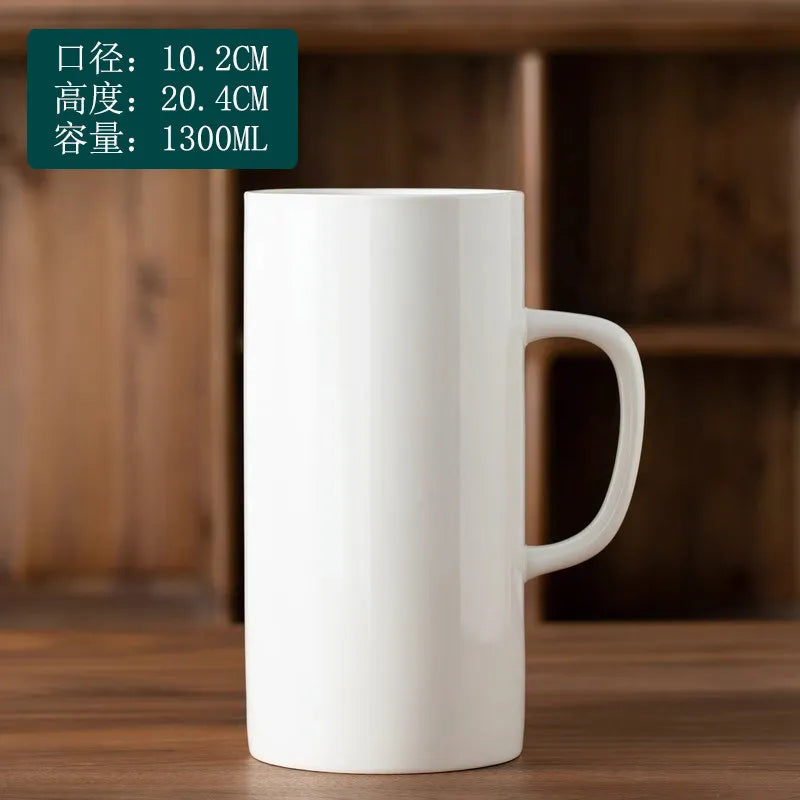 Creative Ceramic Mug Super Large Capacity Coffee Milk Mugs Handle Cup Ceramic Cup 1000ml/1300ml Large Capacity Water Cups