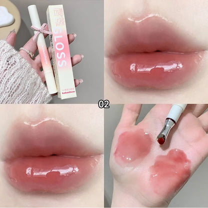 Kakashow Mirror Watery Lip Gloss by Blushimmer featuring a moisturizing jelly lip tint with a glossy, reflective finish.