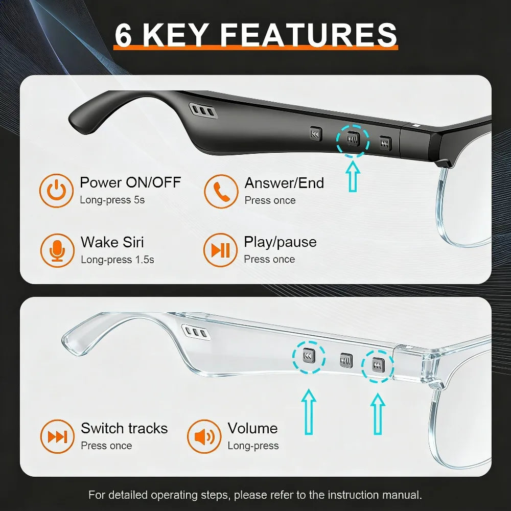 Smart Glasses, Polarized Sunglasses with Speaker,