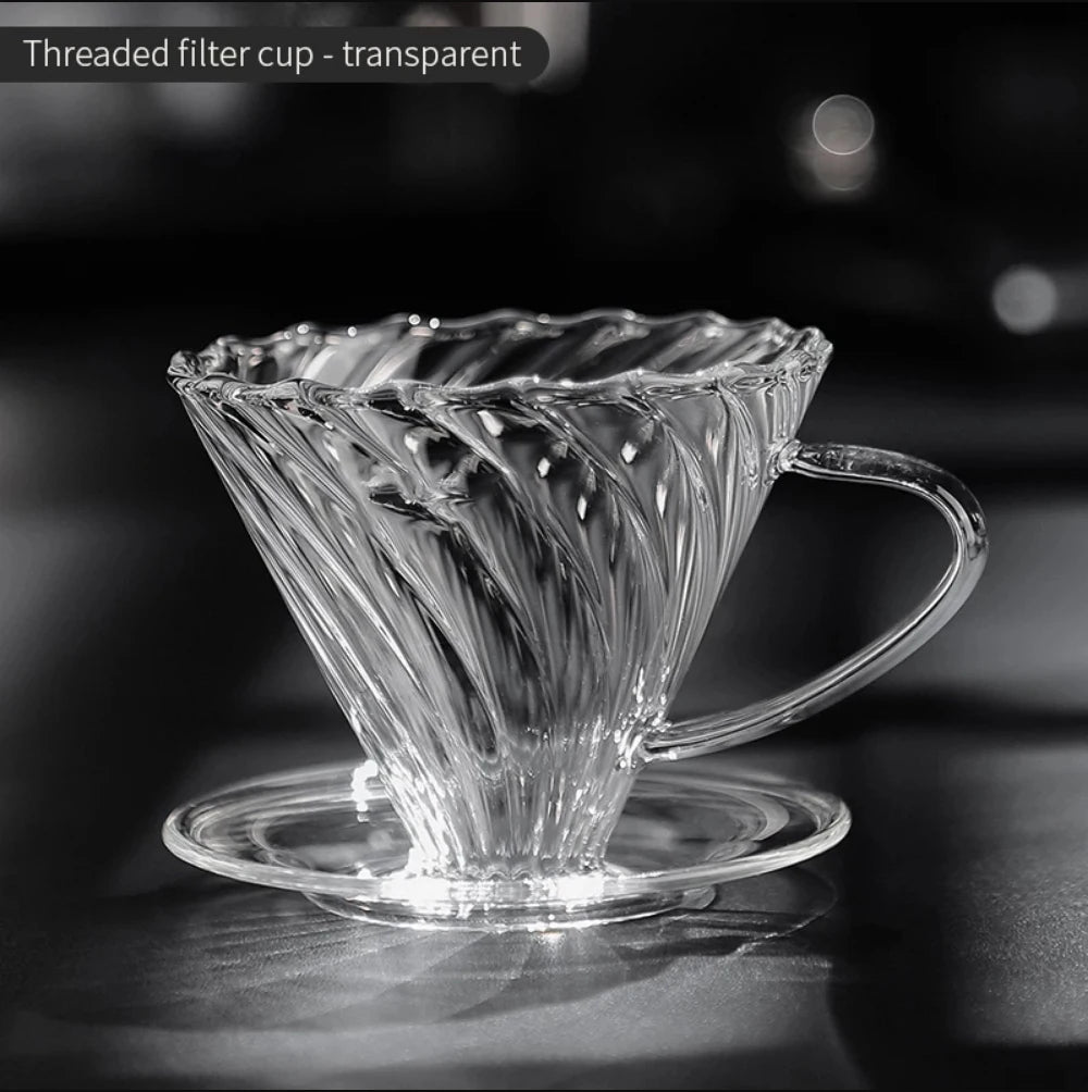 Hand Brewed Coffee Maker Coffee Filter Sharing Pot Set Borosilicate Glass Dripper Set Coffee Server with V02 Coffee Filter