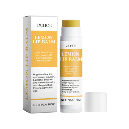 Blushimmer lemon ginger lip balm with turmeric, gloss, and exfoliating properties for moisturizing and brightening lips.