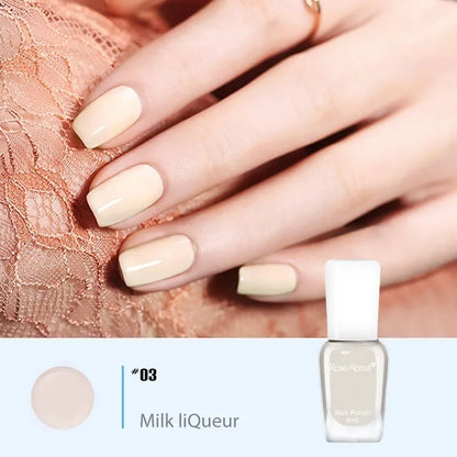 Blushimmer no-bake water-based nail polish with glitter sequins in 40 colors, quick-drying, long-lasting, and tearable nude nail polish