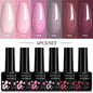 LILYCUTE 6Pcs/Set 7ML Gel DIY Nail Polish Bright Pink Semi Permanent Soak Off UV LED Gel Varnish Nail Art Design Manicure Kit
