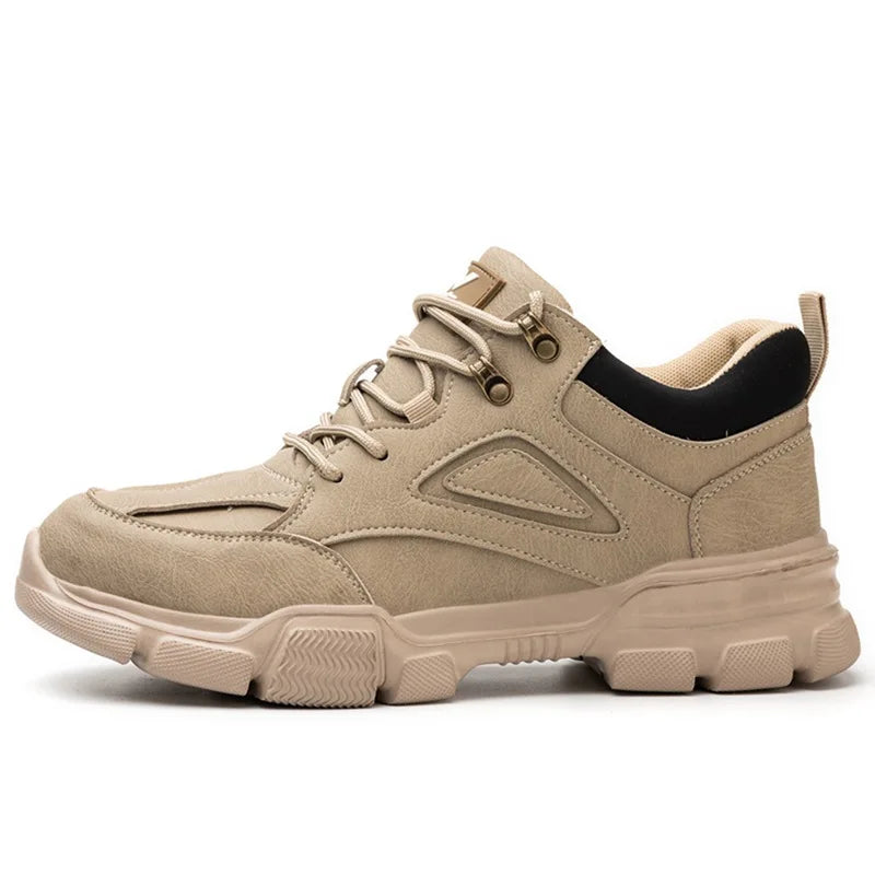 Steel Toe Safety Shoes Men, Anti-Puncture Anti-Smash Non Slip Industrial Work Boots Lightweight Breathable Protective Shoes