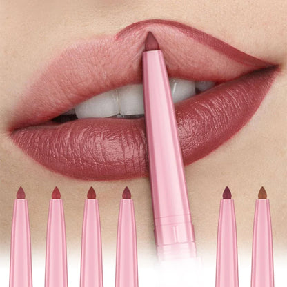 Blushimmer waterproof matte lip liner in sexy red shade, highlighting natural lip contour and hydrating lip makeup.