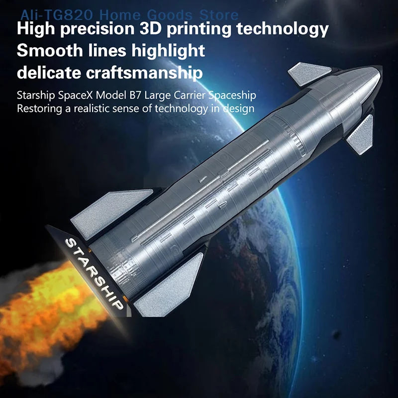 [TG820]Premium Starship Model Space X Starship Model Space Vehicle Desk Decoration Collectible Model Toys Kids Gifts