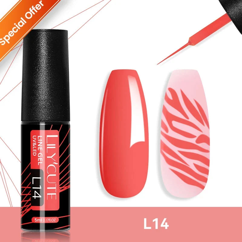 Colorful LILYCUTE 7ml gel nail polish bottles from Blushimmer, displayed in a variety of vibrant shades for long-lasting manicures.