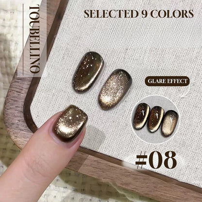 Blushimmer MIANEL 12ml Emperor Green cat eye gel nail polish with whitening effect, suitable for salon nails and green nail designs.