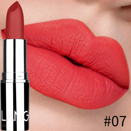 Blushimmer Langmani Silver Tube Matte Lipstick in various shades, featuring sleek silver packaging and vibrant lipstick colors.