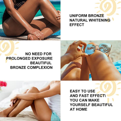 Blushimmer soft brown self-tanning cream for a natural, long-lasting sunless tan, ideal for summer outdoor beach use.