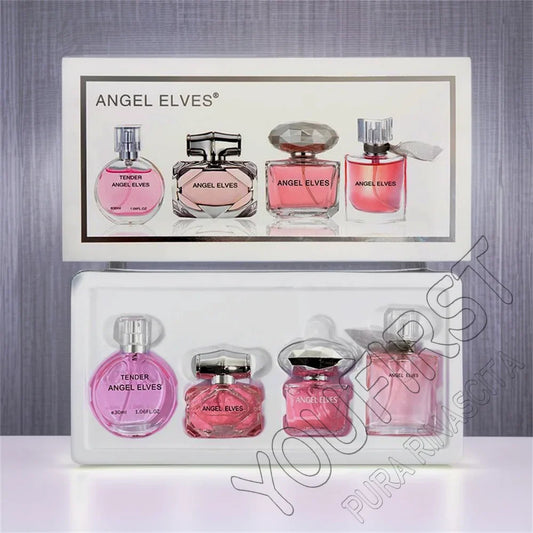 Blushimmer 4-piece gift box set featuring 120ml floral fruity perfume bottles for women, elegant parfum with lasting fragrance.
