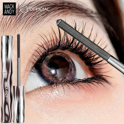 Blushimmer Mackandy Waterproof 3D Lengthening Mascara in black, 4.5g, showcasing the mascara wand and black lashes.