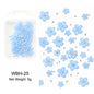 White acrylic flower nail art decorations with mixed size red and blue rhinestones for DIY manicure designs by Blushimmer.
