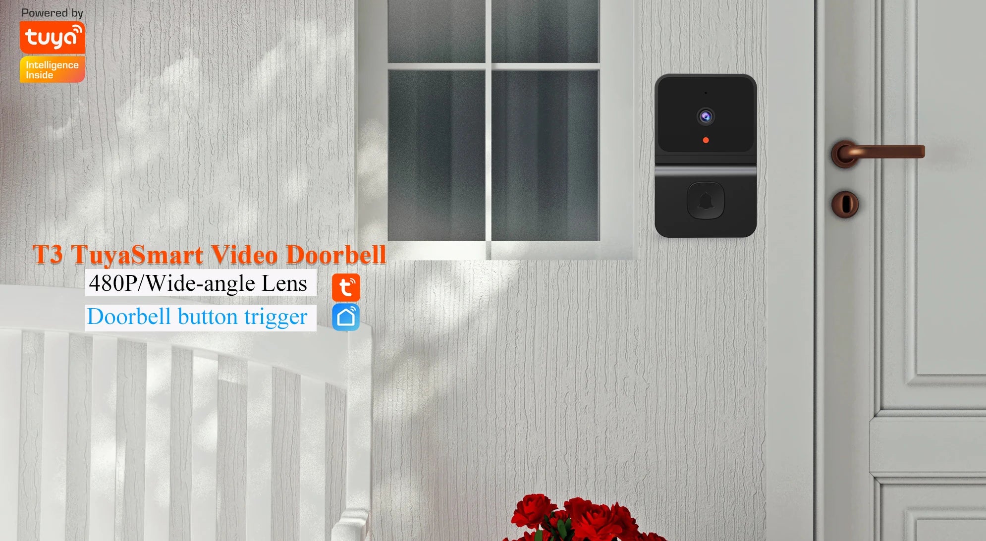 Tuya APP Wireless WIFI Doorbell Free Cloud Storage  Visual Doorviewer  Long Time Standby Video Door Phone