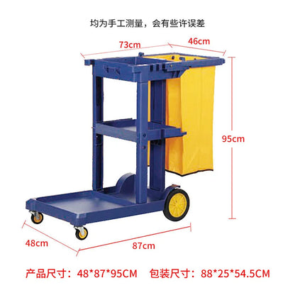 Multifunctional cleaning cart hotel cleaning cloth cart Plastic shopping mall push cleaning cart