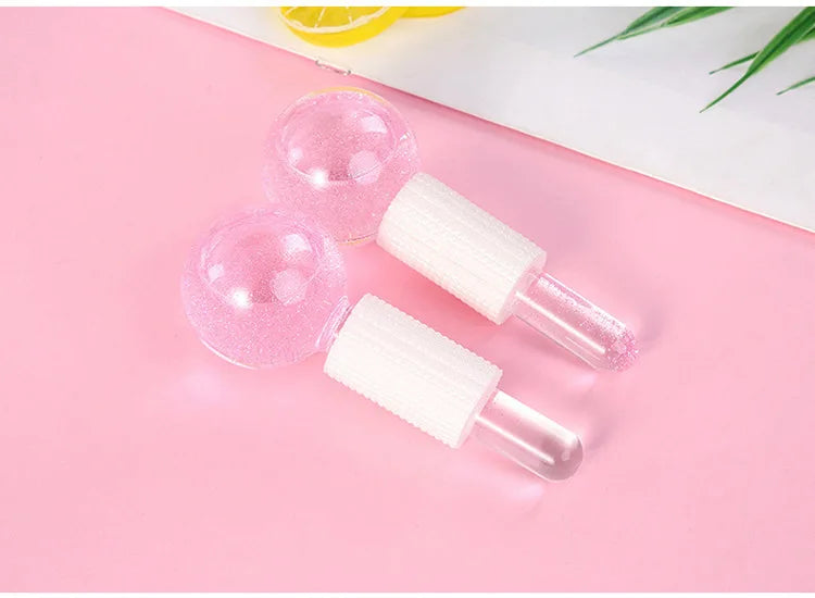 Ice Hockey Beauty Ball Pink Crystal Ice Hockey Ice Therapy Face Massage Glass Ice Ball Beauty Ball