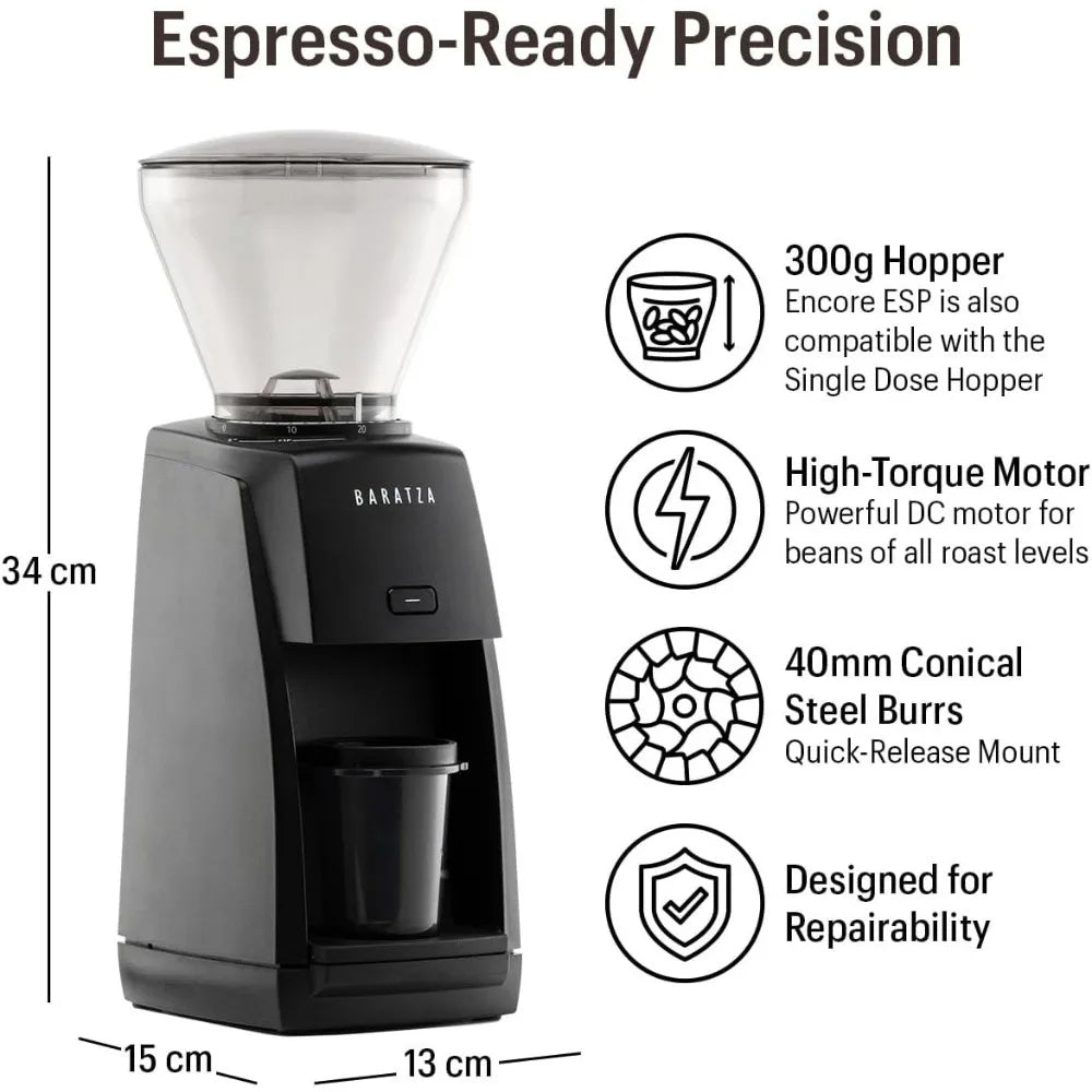 Encore ESP ZCG495BLK Coffee Grinder, Black Edition