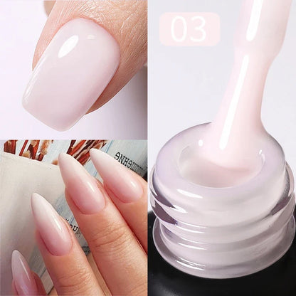 Blushimmer Born Pretty Milky Jelly Rubber Base Gel for gel nails, nude color, 15ml, self-leveling UV gel soak-off semi-permanent