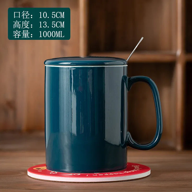 Creative Ceramic Mug Super Large Capacity Coffee Milk Mugs Handle Cup Ceramic Cup 1000ml/1300ml Large Capacity Water Cups