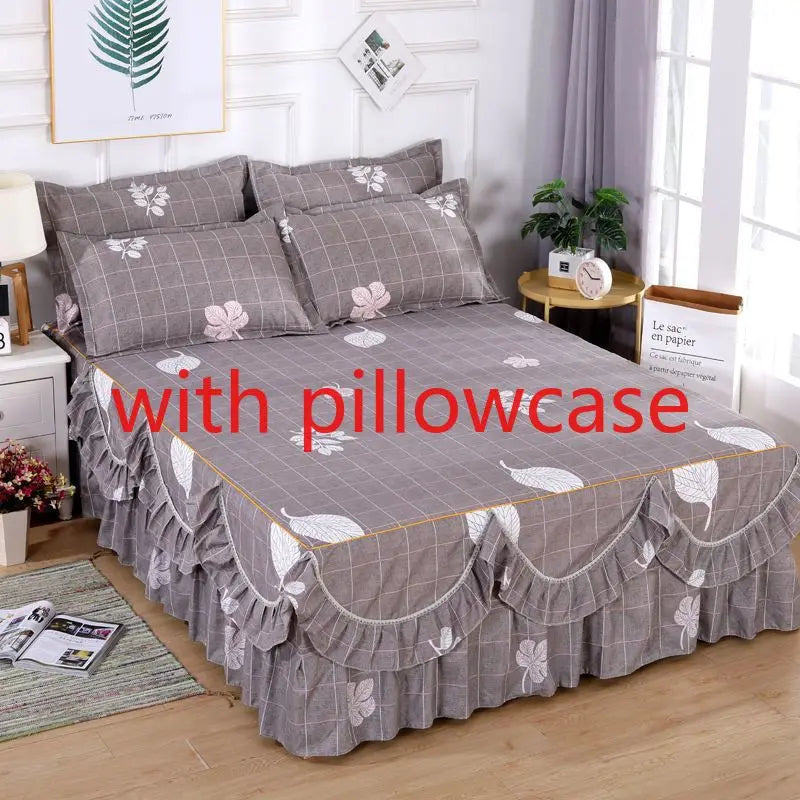 Bed Sheet 3pcs with Pillowcase Household Fashion Washable Skin-friendly Soft Bedding Luxury Bedroom Students Adults Bedspread