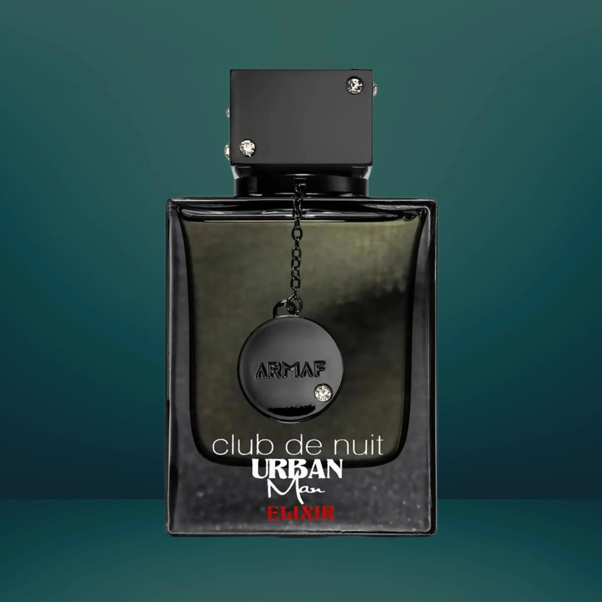 Armaf Club De Nuit Urban Man Elixir EDP 105ml perfume bottle with bold woody amber scent, long-lasting unisex fragrance.