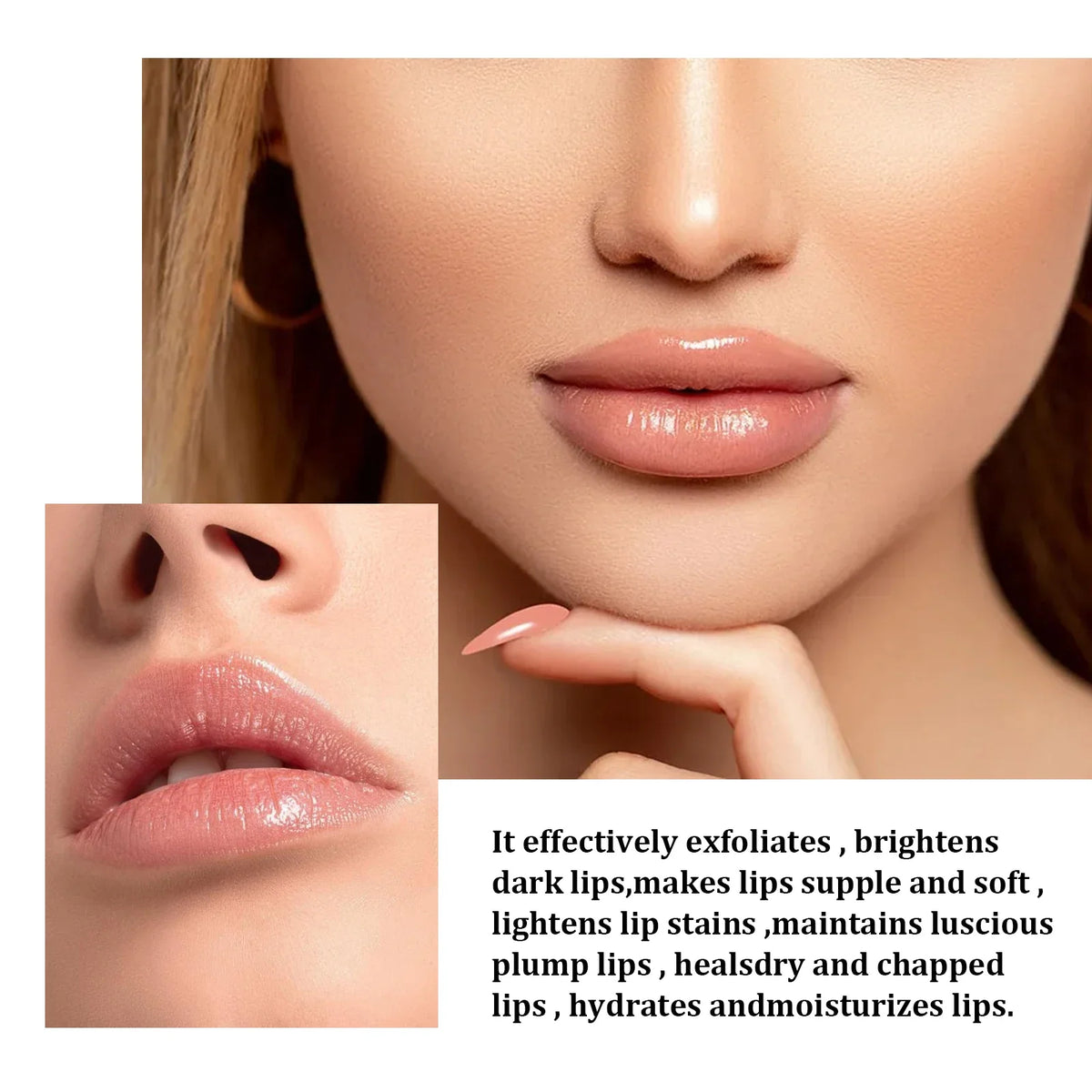 Blushimmer lip lightening scrub balm for dark lips, exfoliating and moisturizing to brighten and repair fine lines on lips.