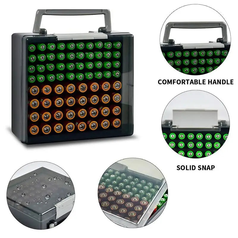 Battery Storage Organizer Holds 72 AA AAA Batteries Battery Box Case Garage Container Home Drawer Organization Dispenser Holder