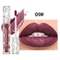 Blushimmer QIBEST 10-color matte and shiny glitter liquid lipstick with diamond waterproof long-lasting lip gloss for women.