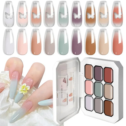Blushimmer LIMEGIRL 7-in-1 Nail Gradient Gel Kit with long-lasting hybrid gel polish and high-texture color for salon art.