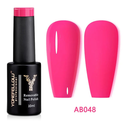 Blushimmer Yokefellow 10ml translucent pink gel nail polish in a clear jar, showing a smooth, glossy pink gel for UV or soak-off nails.
