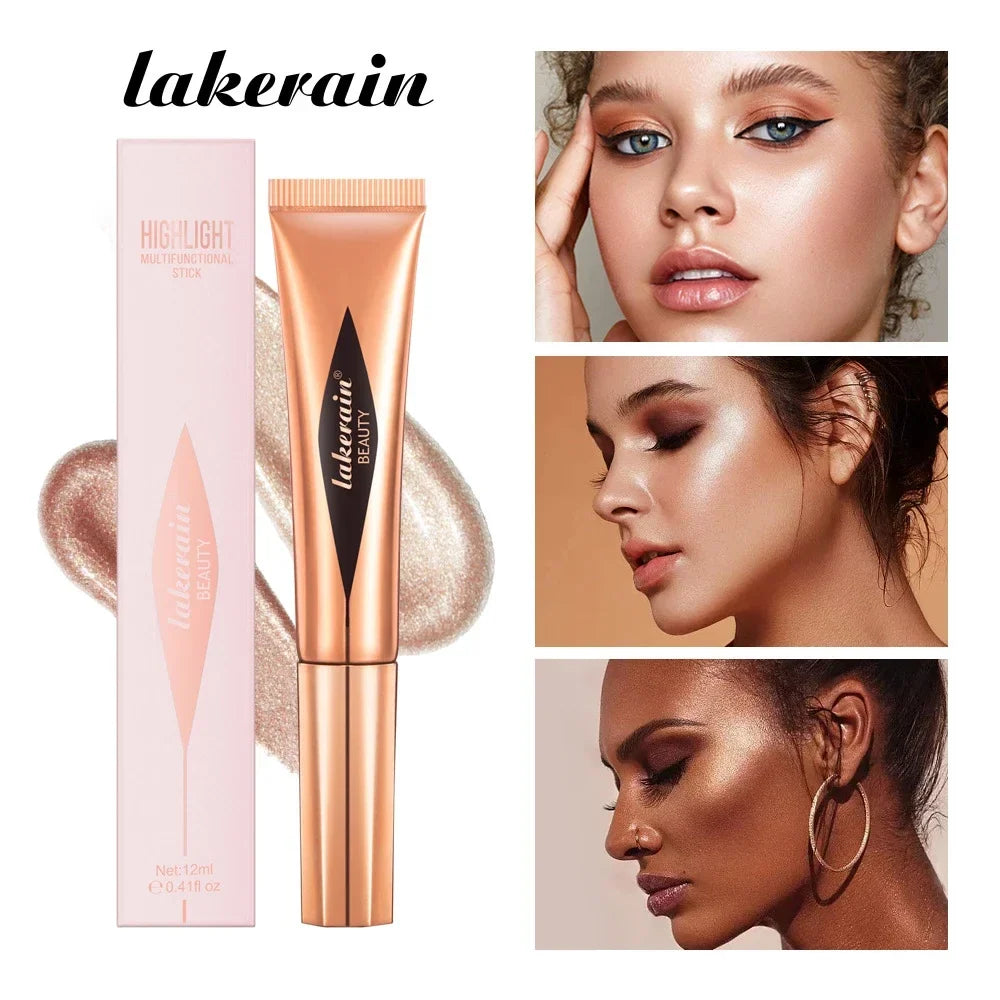 Blushimmer multifunctional makeup pen with liquid blush, bronzer, highlighter, and sponge tip for contouring and highlighting.