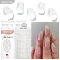 Blushimmer Harunouta 16-strip gradient red marble semi-cured gel nail stickers with gold lines for DIY gel polish application.