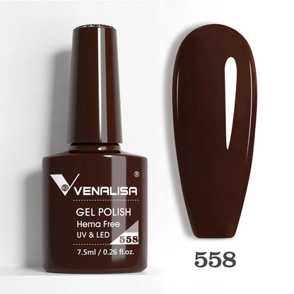 Venalisa Blushimmer glitter nail gel polish in pink nude, full coverage, soak-off UV LED gel for French nail designs