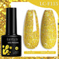 Colorful Lilcyute 7ml gel nail polish bottles in various shades, long-lasting semi-permanent UV gel varnish for manicures.