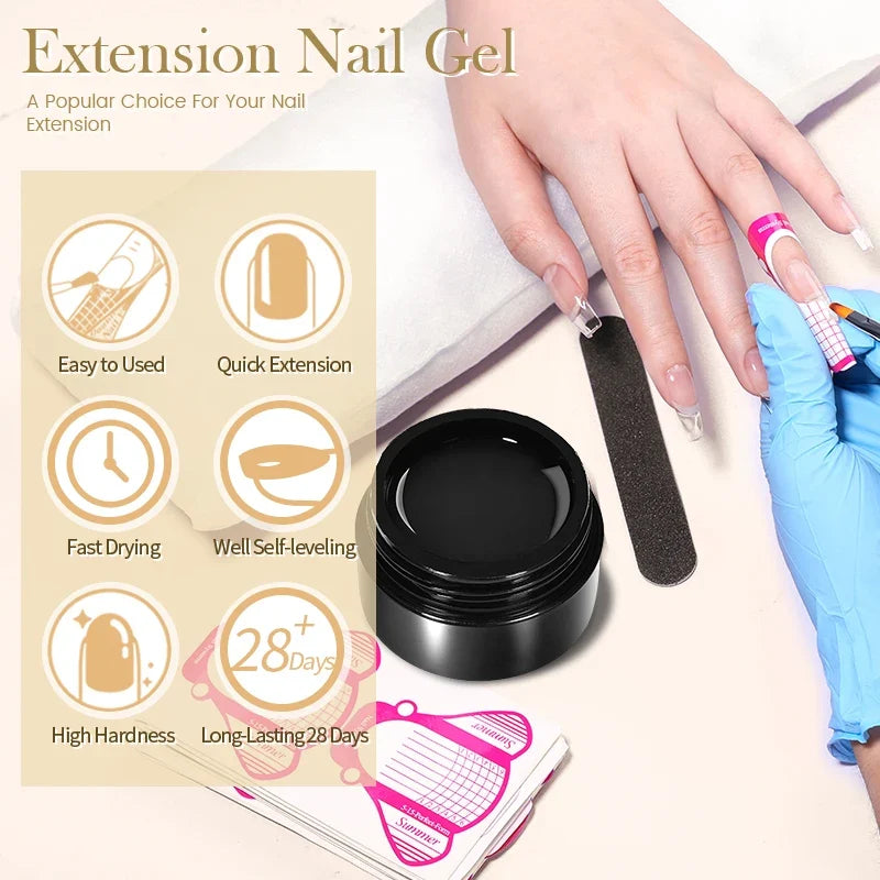 Blushimmer Born Pretty 30ml milky white hard gel for nail extensions, soak-off UV construction gel, clear acrylic nail polish.