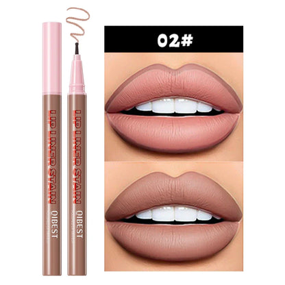 Blushimmer QIBEST matte liquid lipliner pencil with waterproof, plumping stain for natural lip contour and precise lip outline.