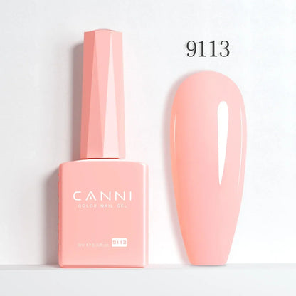 Blushimmer CANNI Hema Free Nail Gel Polish Fall Color Collection with semi-permanent diamond long wear top coat in red and nude jelly shades.