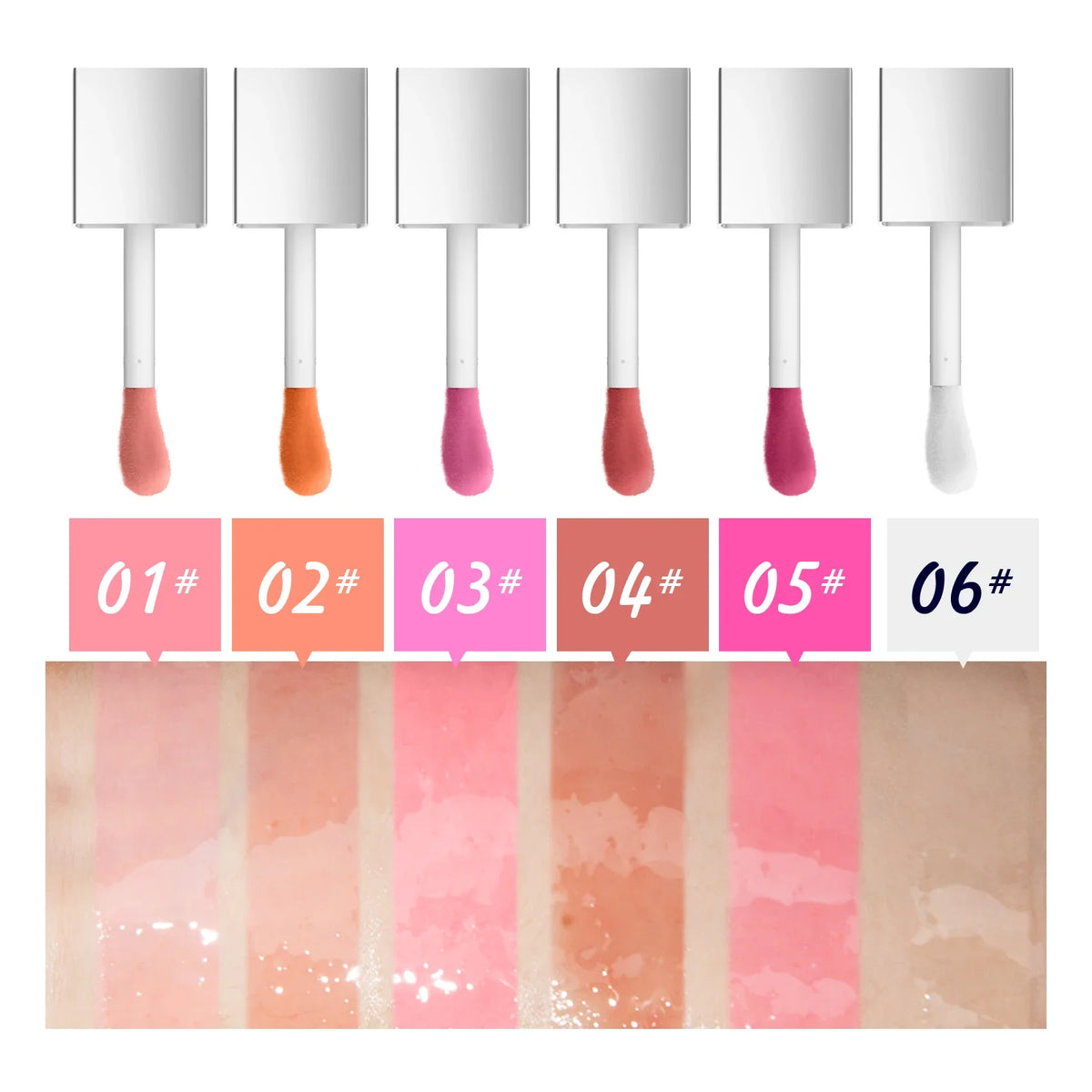 Blushimmer Crystal Jelly Moisturizing Lip Glow Oil in 8ml with a clear, glossy lip applicator and sleek packaging.