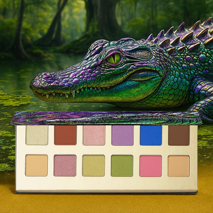 12-Color Crocodile Eyeshadow Palette - Matte & Shimmer