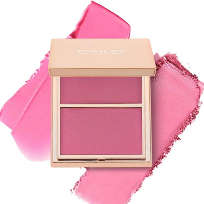 Blushimmer Contour Blush palette with natural matte dual-color cream powder for face sculpting and long-lasting natural makeup.