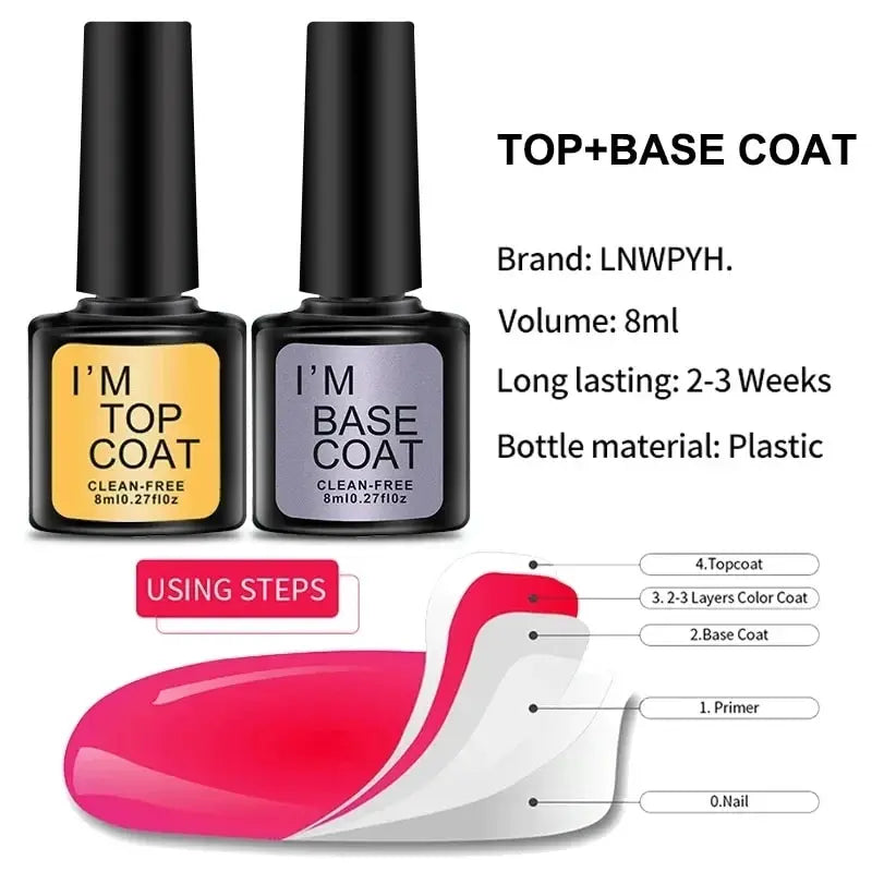 Blushimmer LNWPYH gel nail polish set with 26 colors, including base and top coats, UV and LED soak-off gel varnish kit.